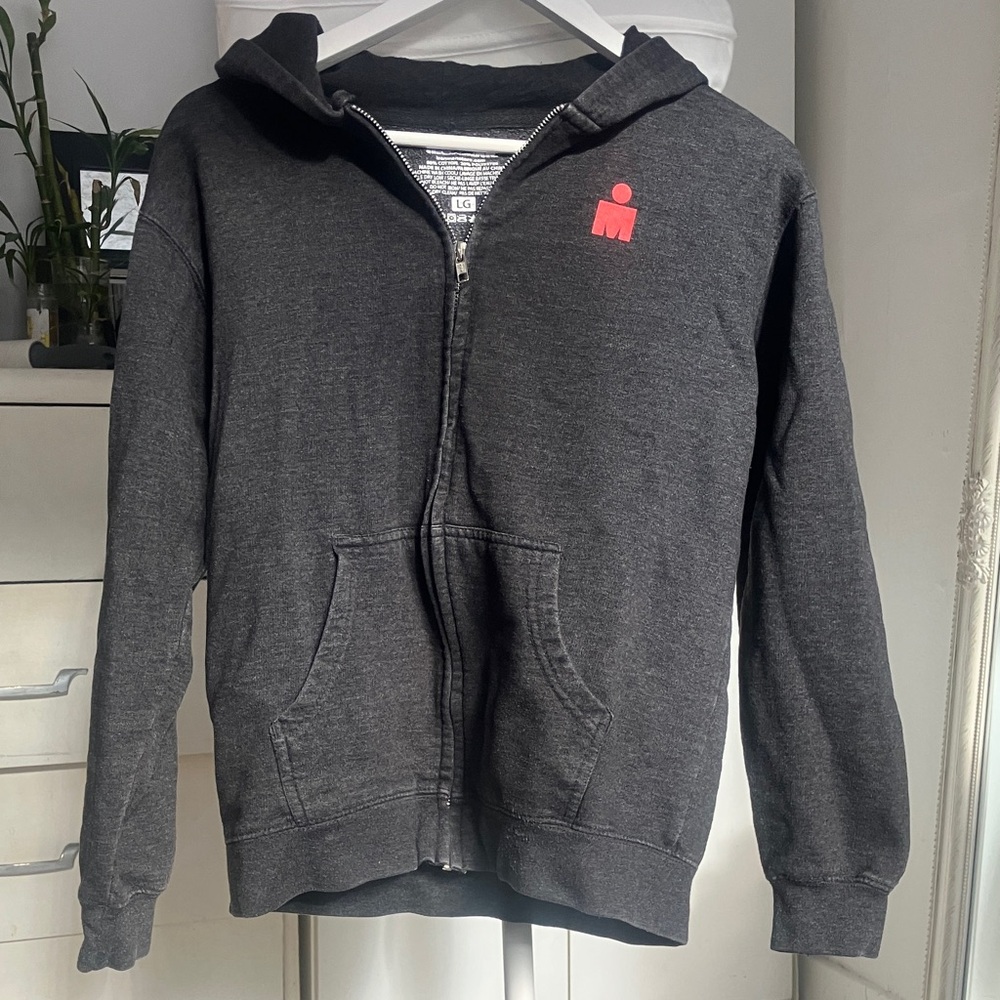 Women small/ kids large (16-18)  grey/black Ironman hoodie